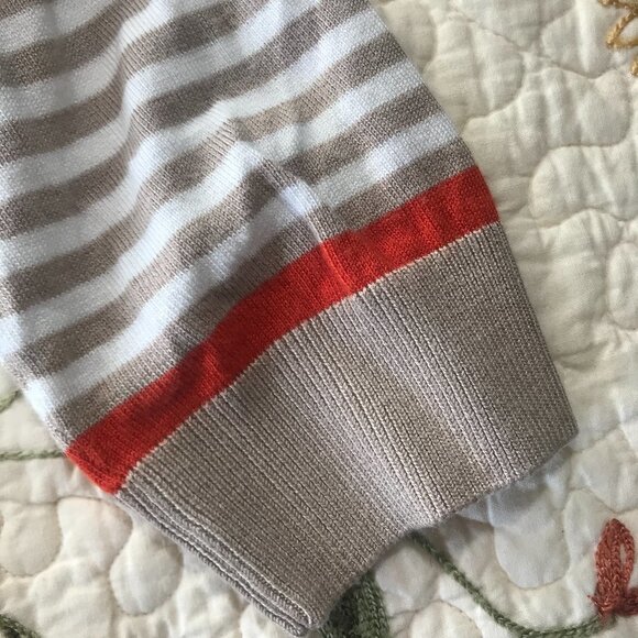 Halogen L Sweater Button Stripe Fall Cream Orange​​​​ - Picture 9 of 14